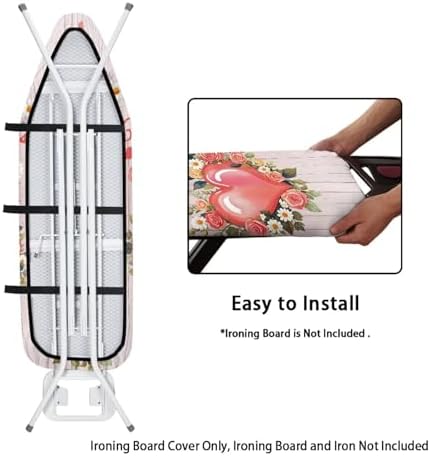 Love Heart Ironing Board Cover Floral Heavy Duty Iron Pad Covers Romantic - Image 4