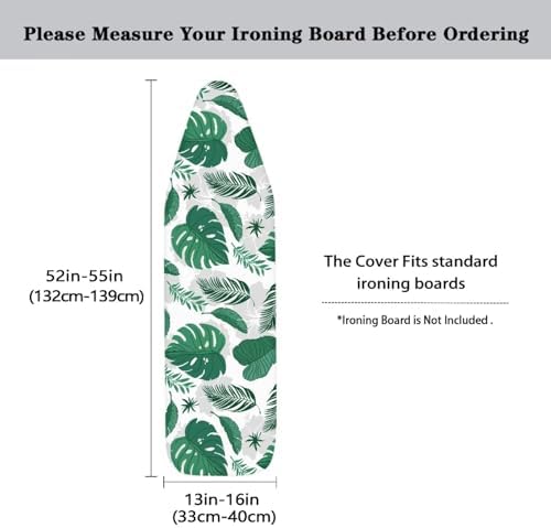 Green Leaves Ironing Board Covers Durable Stain Resistant Hook and Loop - Image 5