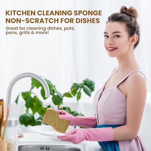 Natural Kitchen Sponge –24-Pack Biodegradable Sponges - Image 4
