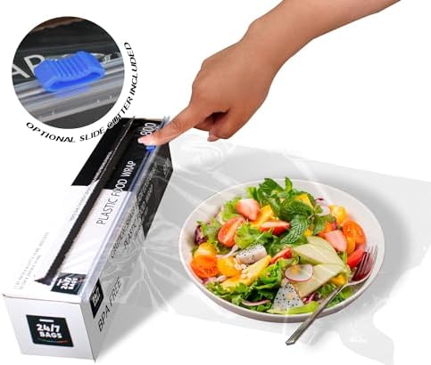 Plastic Food Wrap- 800 SQ. FT. BPA-Free, Includes Optional Slide Cutter - Image 3