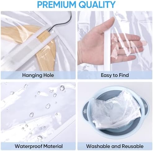 BALEINE 2PK Clear Garment Bags for Hanging Clothes - Image 2