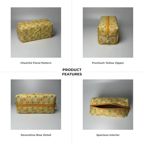 Large Pencil Case, Quilted Cotton Pencil Pouch, Cute Floral Pen Bag - Image 6
