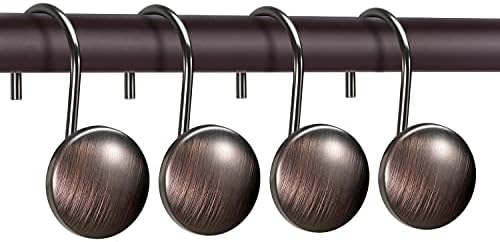 CHICTIE Bronze Shower Curtain Hooks Rings, Oil Rubbed Metal Rust Resistant - Image 2