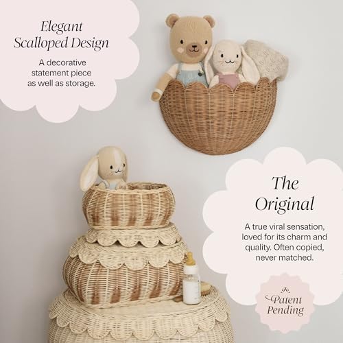 BEBE BASK Scalloped Wicker Wall Basket - Image 3