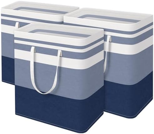 BlissTotes 3-Pack Laundry Basket, Collapsible Laundry Hamper by BlissTotes