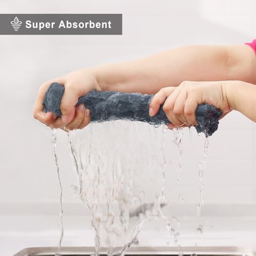 Homaxy 12 Pack Super Soft Absorbent Dish Towels, Dark Grey - Image 3