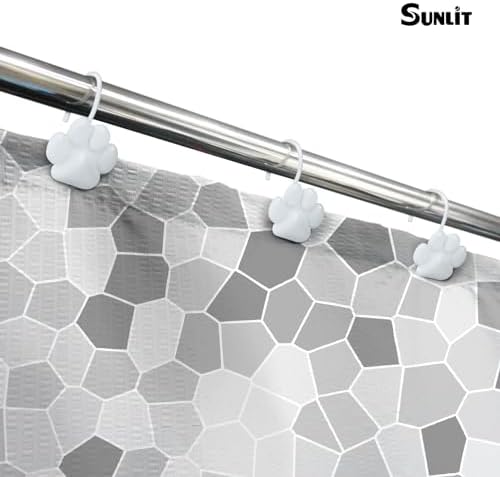 Sunlit Fashion Design Cute Paw Print Polished Shower Curtain Hooks - Image 5