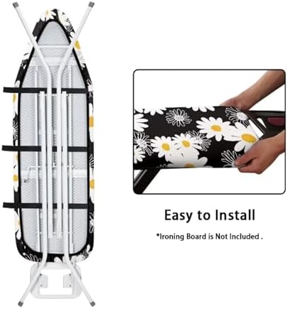 Cute Daisy Thick Padding Ironing Board Covers Soft Durable Stain Resistant Hook - Image 4