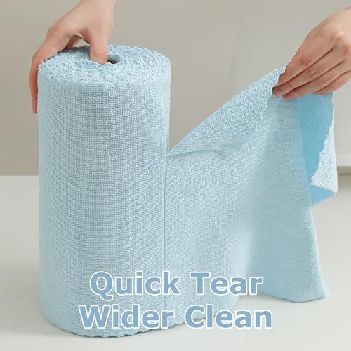 Jessy Home 80 Pack Microfiber Cleaning Cloth Roll Reusable Paper Towels 12"x12" - Image 3