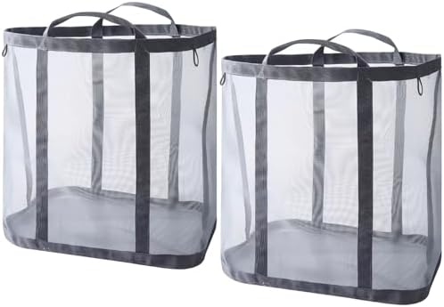 Wall-Mounted Foldable Laundry Basket, 41L Mesh Hamper, 2 Pack by YAGIZAAI
