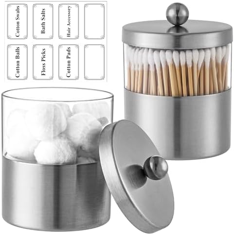 Gaussra Apothecary Jars, Qtip Holder, Bathroom Jar by Gaussra