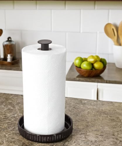 Paper Towel Holder Countertop, Ceramic Base, Fits Double to Family Rolls - Image 6