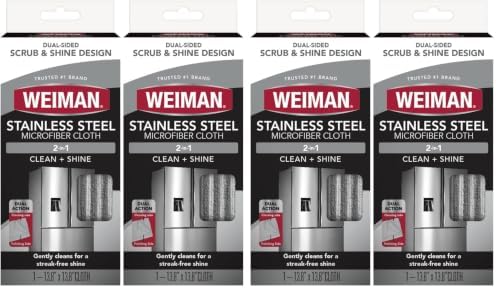 Weiman Microfiber Cloth for Stainless Steel, Safely Traps and Removes Dirt by Weiman