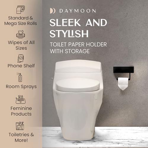 Day Moon™ Matte Black Toilet Paper Holder - Image 3