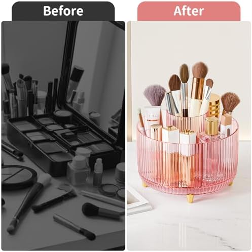 Clear Rotating Makeup Organizer Countertop - Image 6