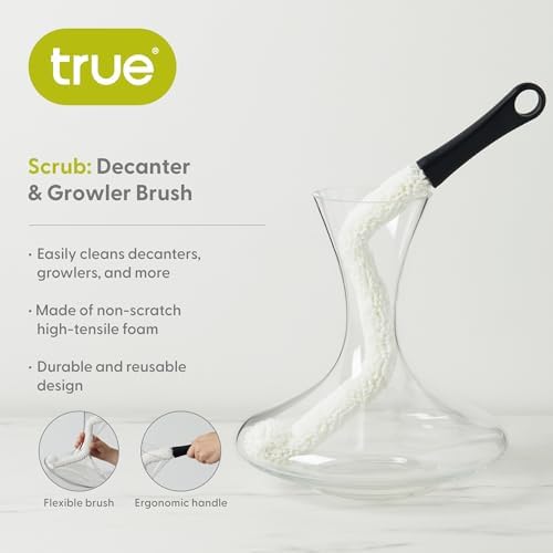 True Decanter and Growler Brush Multipurpose Glassware Cleaner, No-Scratch - Image 2