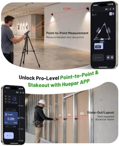 Huepar 2026 Upgraded Dual Laser Distance Meter, Phone App - Image 5