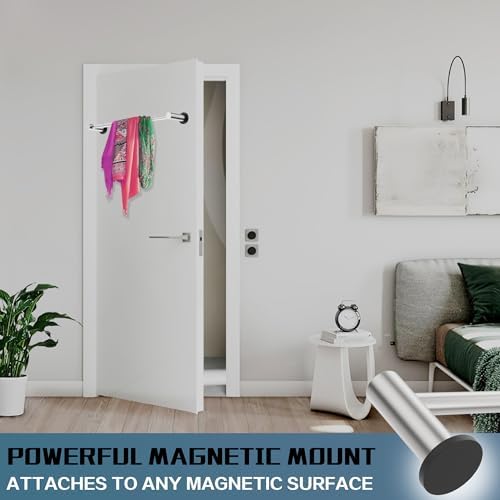 ULIBERMAGNET Magnetic Towel Holder, 1 Set Magnetic Towel Rail Silver - Image 7