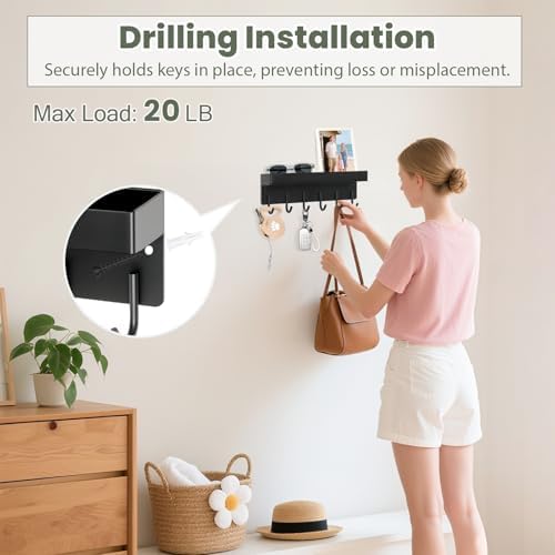 Magnetic Key Holder Wall Mount, Small Key Rack - Image 4