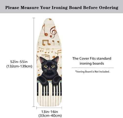 Cat Piano Print Ironing Board Cover Protector Music Note Print Iron Board Cover - Image 5
