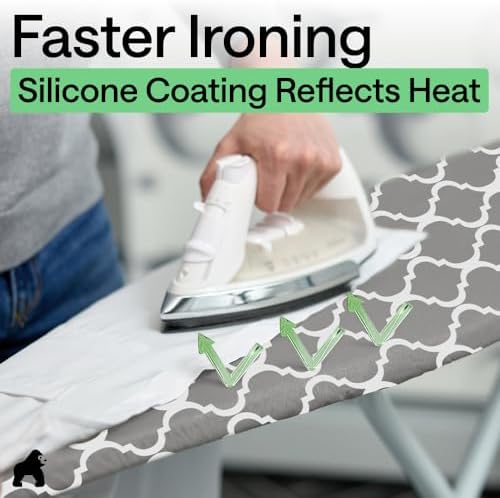 GORILLA GRIP Padded Ironing Board Cover, 15x54 Quatrefoil - Image 4