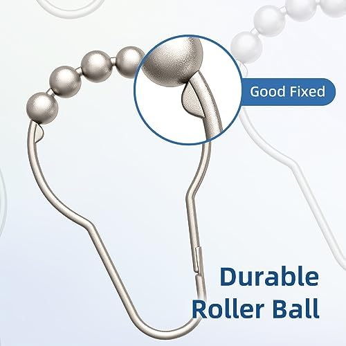 Titanker Shower Curtain Hooks Rings, Rust-Resistant Metal Shower Curtain Hooks - Image 3