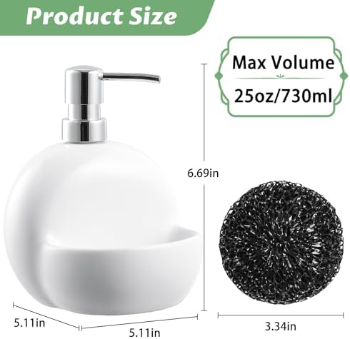 RQYIXI Round Ceramic Dish Soap Dispenser - Image 2