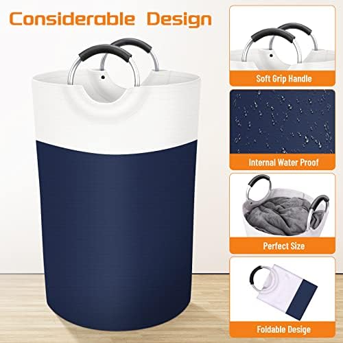BlissTotes 75L Laundry Basket, Freestanding Collapsible Hamper - Image 3