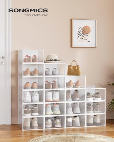 SONGMICS Shoe Boxes, Stackable Sneaker Containers - Image 4