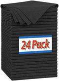 FIXSMITH Microfiber Cleaning Cloth, Shop Towels Bulk, 24 Pack Black Microfiber by FIXSMITH