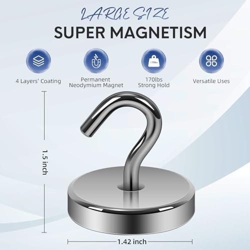 Neosmuk Magnetic Hooks for Cruise Cabins, 170lb Heavy Duty, 4 Pack - Image 6