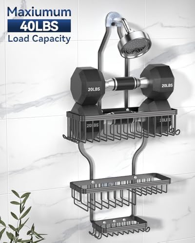 YASONIC Never Rust Shower Caddy Hanging, Aluminum Shower Racks - Image 4
