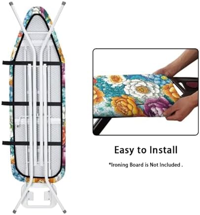 Boho Mandala Steam Ironing Board Cover 3 Fasteners Elastic Edge, Washable - Image 5