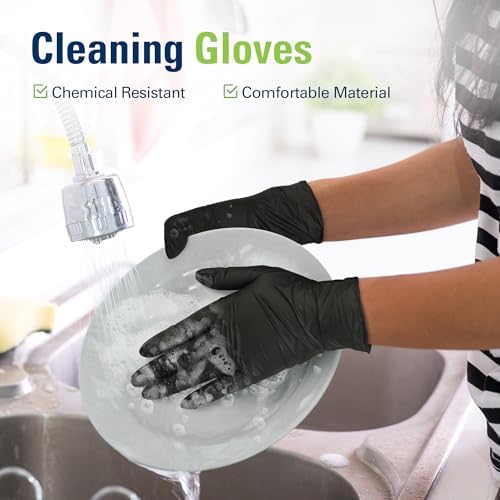SWIFTLITE Black Nitrile Gloves Disposable Latex Free, Food Safe - Image 5