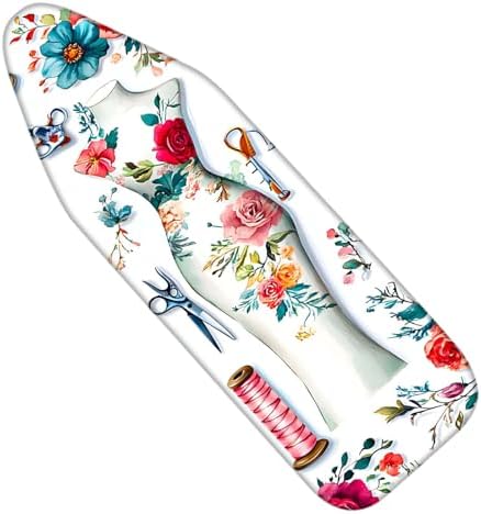 Nuxovilar Floral Dress Cotton Ironing Board Cover 15x54 Fabric by Nuxovilar
