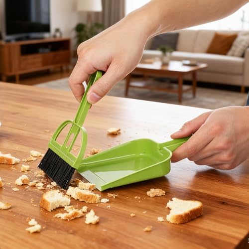 SEWACC Mini Broom and Dustpan Set 6 Sets Desktop Sweeping Tools - Image 4