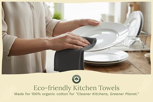 Organic Cotton Gray Tea Towels - Image 2