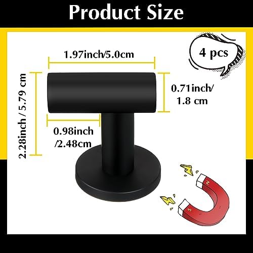 Therwen Black Magnetic Hooks Heavy Duty Coat Hooks Magnetic Hanger - Image 2