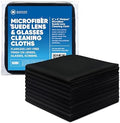 Premium Lens Glasses Cleaning Cloth by Microfiber Wholesale | Black | 6”x6” | by MicrofiberWholesale