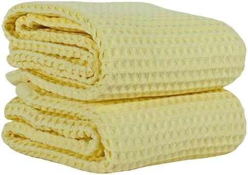 PÜSKÜL Natural 100% Turkish Cotton Waffle Bath Towels Set of 2, Extra-Large by P%C3%BCsk%C3%BClTextile