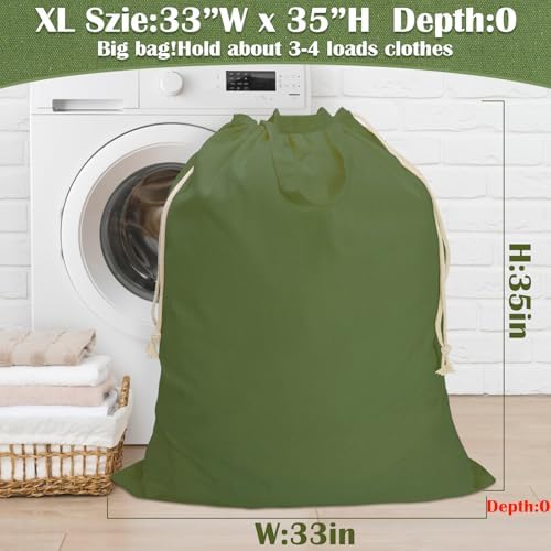 Canvas Laundry Bag 33"Wx 35"H, Extra Large Heavy Duty Hamper Liner - Image 3