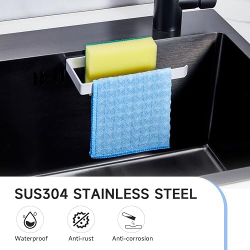 Sponge Holder for Kitchen Sink, Adhesive Dishcloth Holder, Dish Sponge Kitchen - Image 5