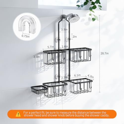 Luxspire Shower Caddy Hanging Overhead, Shower Organizer Hanging - Image 2