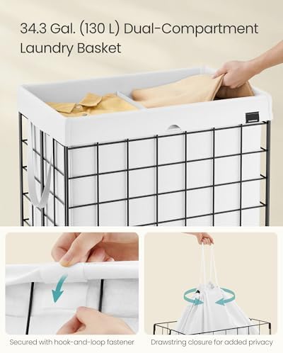 SONGMICS Laundry Hamper, Collapsible, 34.3 Gal. - Image 3