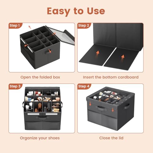PHINOX Shoe Organizer for Closet, Fits 12-24 Pairs, Shoe Storage Bins - Image 6