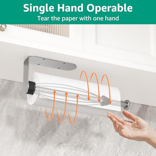 Mbillion Brushed Silver Ratchet Mechanism Paper Towel Holder - Image 4