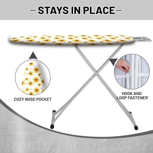 Extra Thick Ironing Board Cover and Pad, Summer Sunflowers 15x54 Ironing Board - Image 3