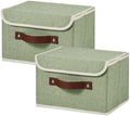 2PCS Storage Bins Boxes with Lids Decorative Fabric Baskets by Unknown