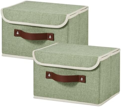 2PCS Storage Bins Boxes with Lids Decorative Fabric Baskets by Unknown