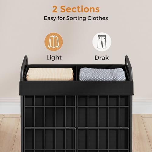 100L 2-Section Laundry Hamper - Image 4